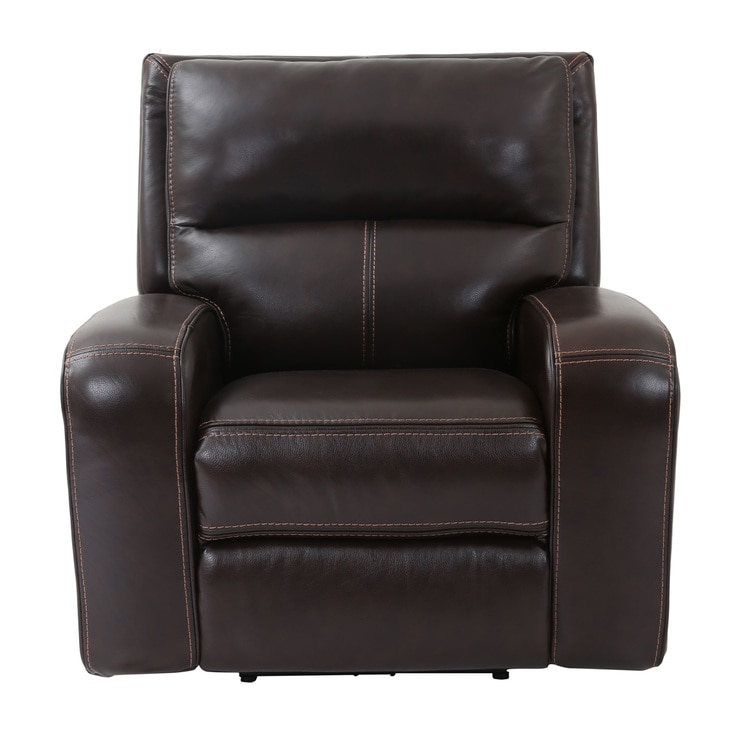 Zach Brown Leather Power Recliner Armchair Costco UK