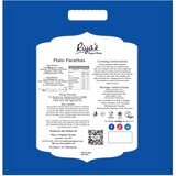 Back of pack of Riyas plain parathas