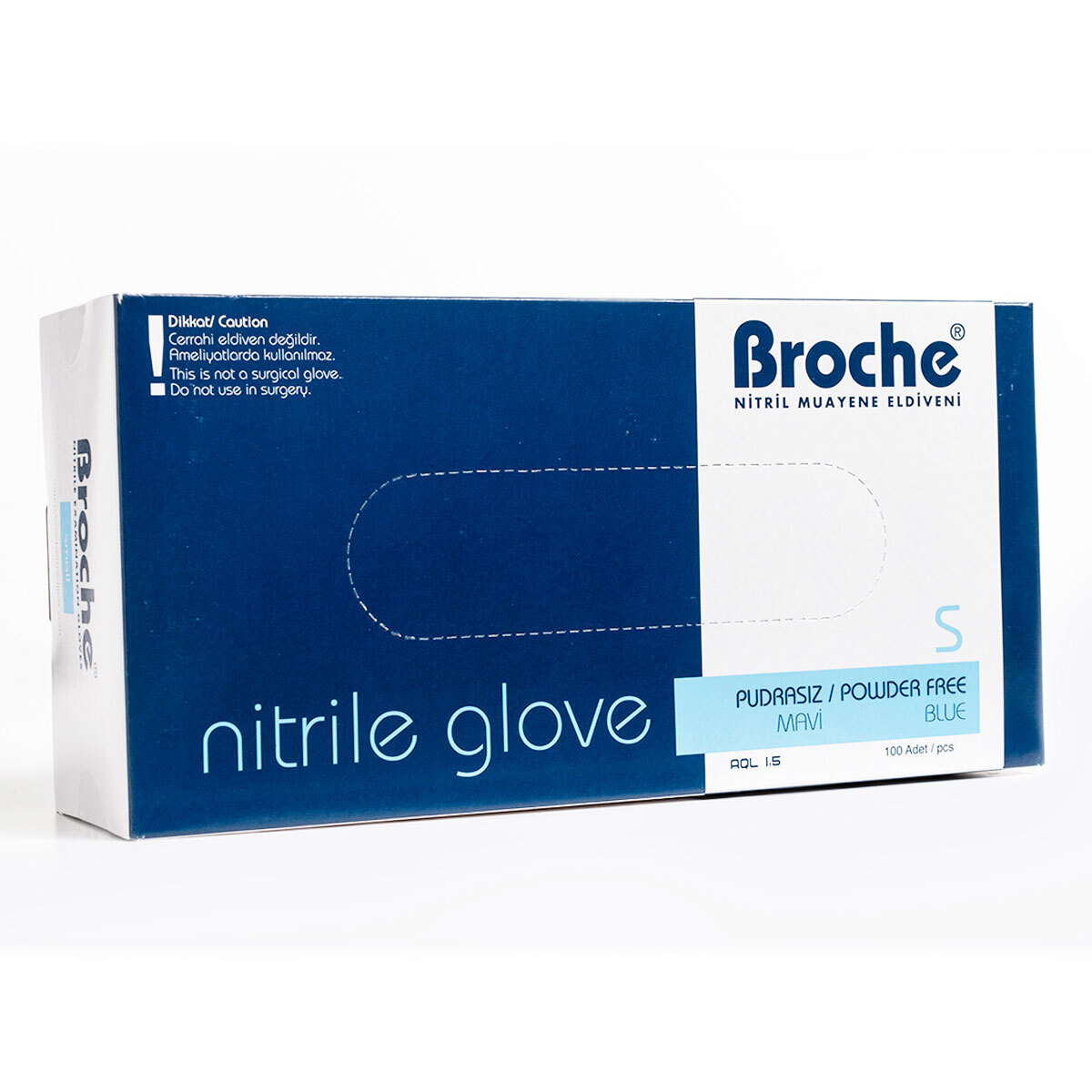 Broche Nitrile Gloves - Small, 100 Pack Top View
