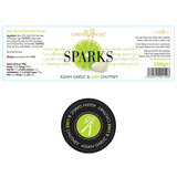 Label of Ingredients of Sparks Asian Garlic and Lime Chutney