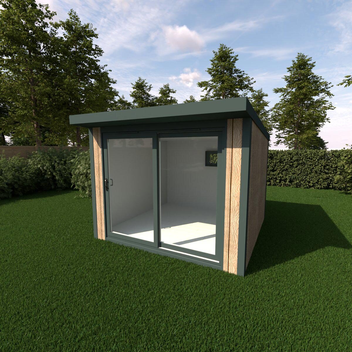 Installed Green Retreats Basebox Garden Room 3m x 3m