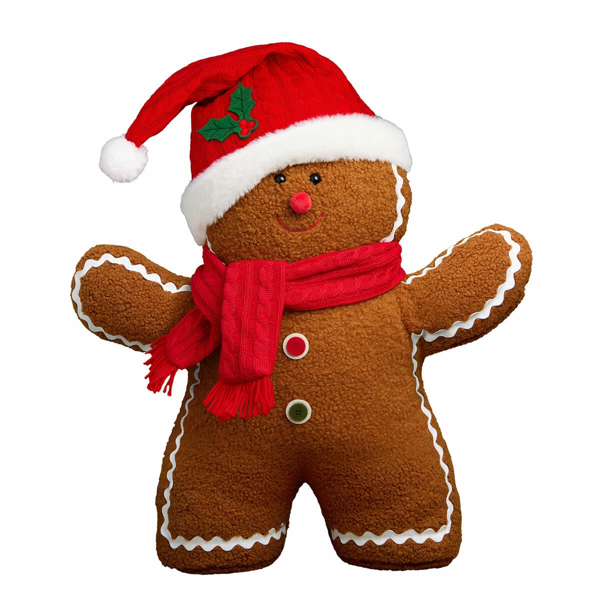 22 inch Gingerbread Plush With Red Santa hat