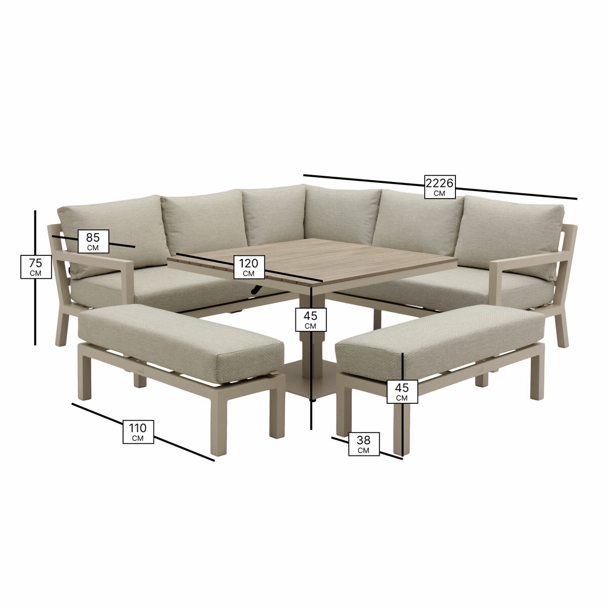 Bramblecrest Stowe 4 Piece Deep Seating Patio Set