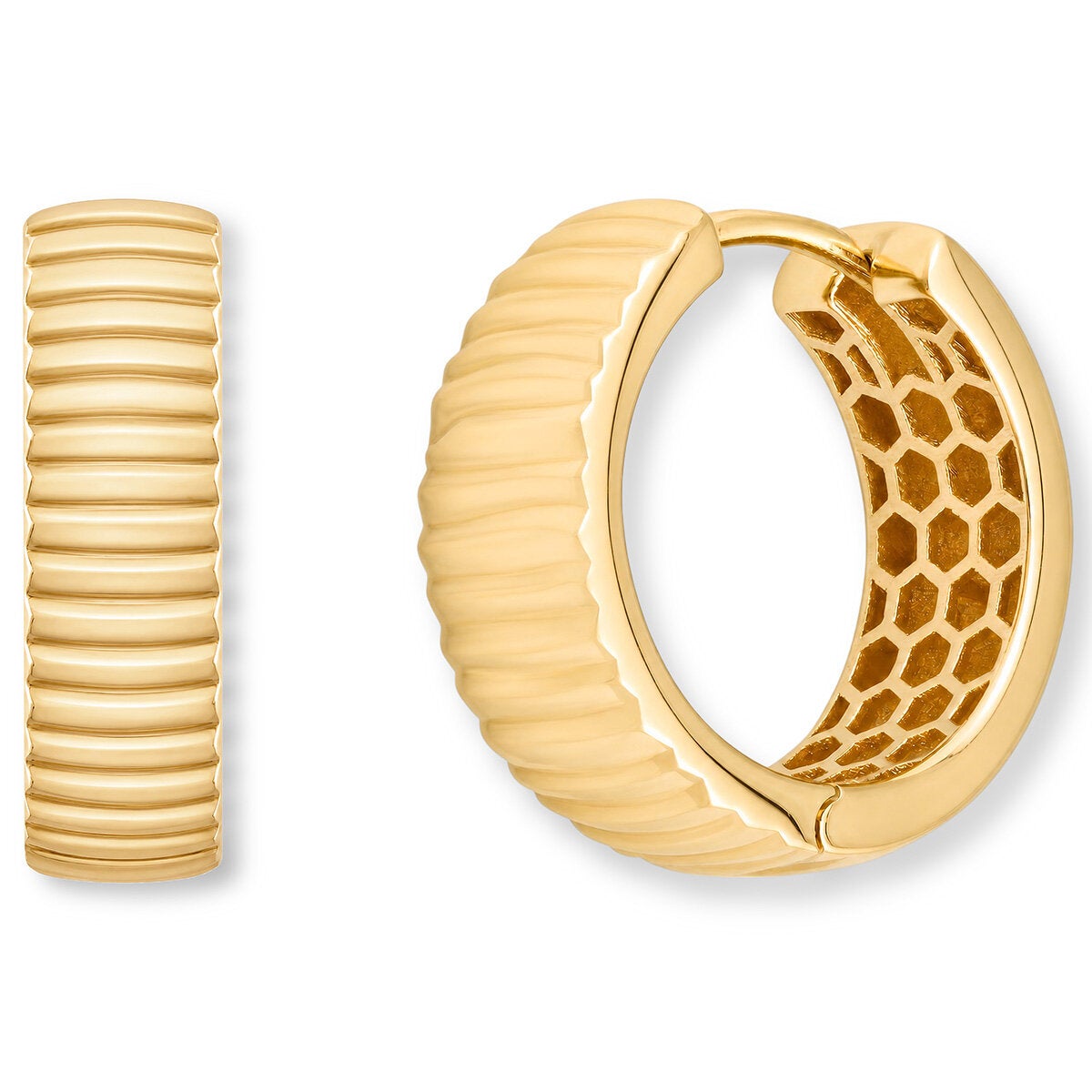 14ct Yellow Gold Line Hoop Earrings 14ct Yellow Gold Line Hoop Earrings