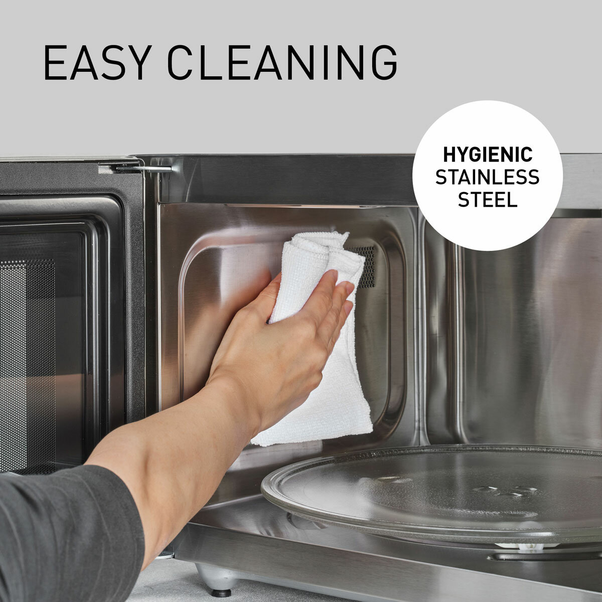 Lifestyle image of Panasonic Combination Microwave easy to clean