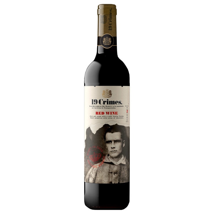 Front image of 19 Crimes Red Blend 75cl bottle Front image of 19 Crimes Red Blend 75cl bottle
