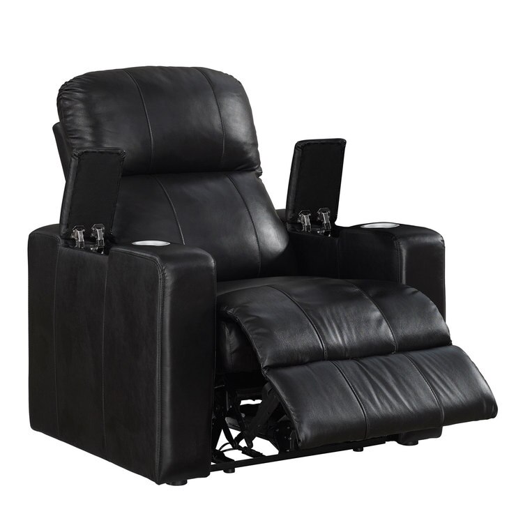 Talos Black Leather Home Theatre Power Recliner Armchair Costco UK