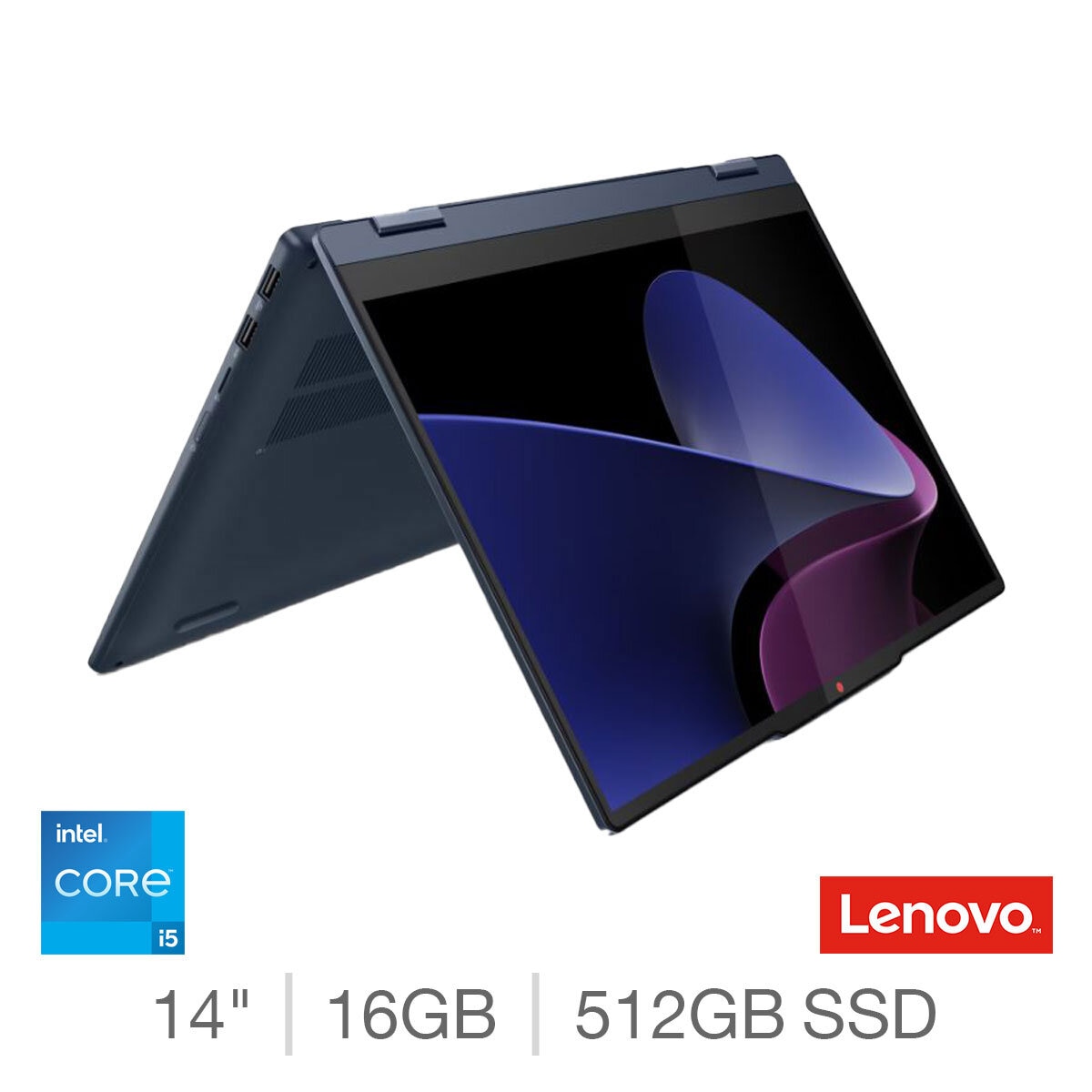 Lenovo IdeaPad 5, Intel Core i5, 16GB RAM, 512GB SSD, 14 Inch Convertible 2 in 1 Laptop, 83KX005FUK