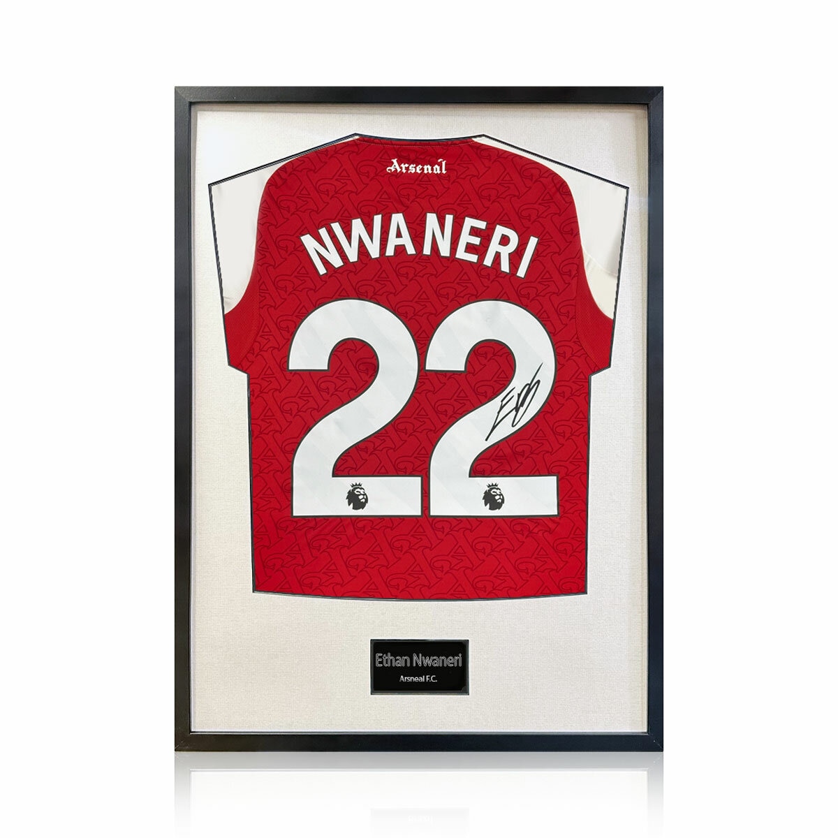 Ethan Nwaneri Signed Framed Shirt