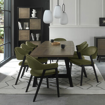 Bentley Designs Camden Weathered Oak & Peppercorn Extending Dining Table, Seats 6-8