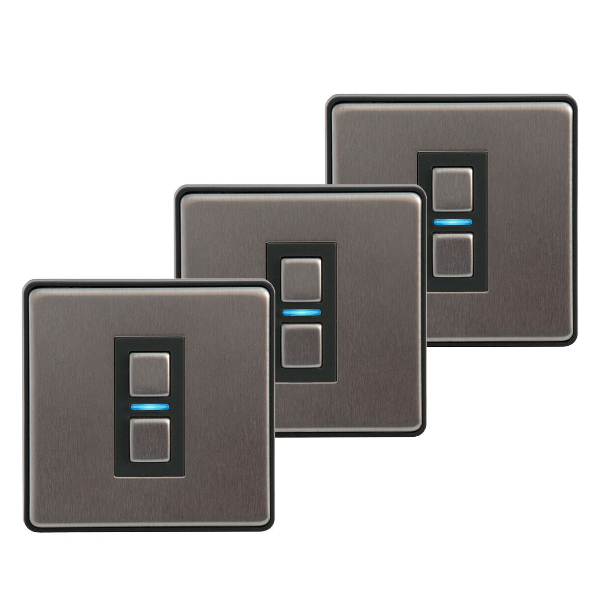 LightwaveRF 1 Gang Smart Dimmer in Stainless Steel 3 Pack Costco UK