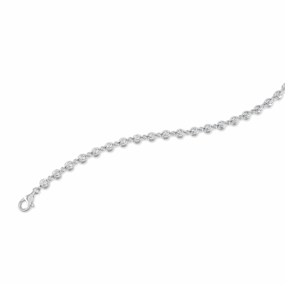 1.50ctw Round Brilliant Cut Diamond Bracelet, 18ct White Gold