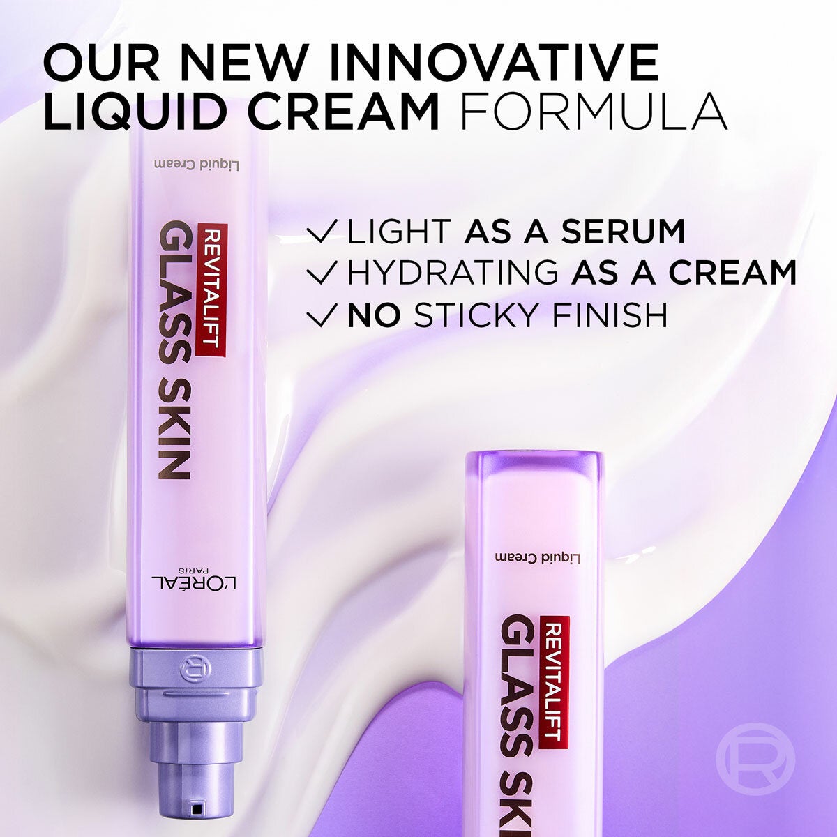 Image of L'Oreal Revitalift Glass Skin Liquid Cream 2 x 50ml