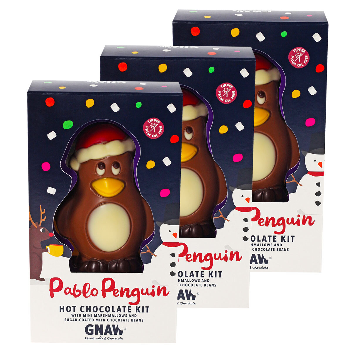 Gnaw Pablo Penguin Hot Chocolate Kit, 3 x 78g
