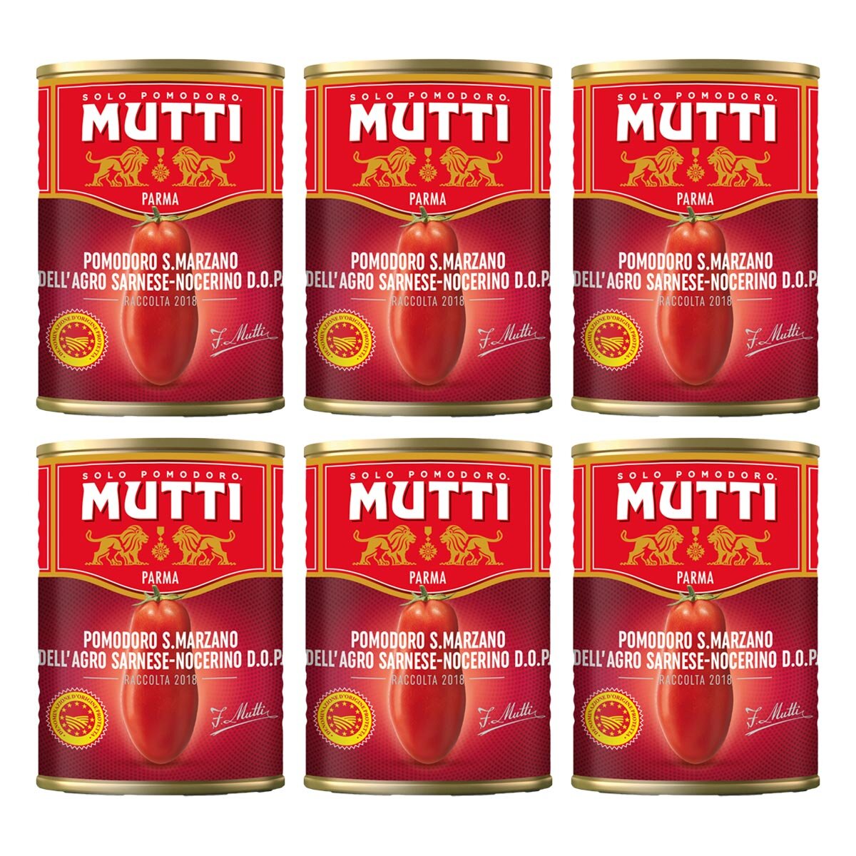 Mutti San Marzano Peeled Tomatoes, 6 x 400g