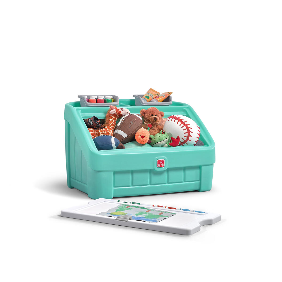 Buy 2-In-1 Toy Box & Art Lid Mint Overview2 Image at Costco.co.uk