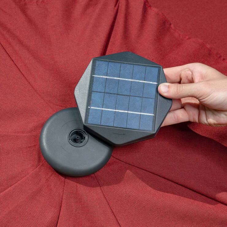 SunVilla 10ft Aluminium AutoTilt 56 LED Umbrella in Red Costco UK