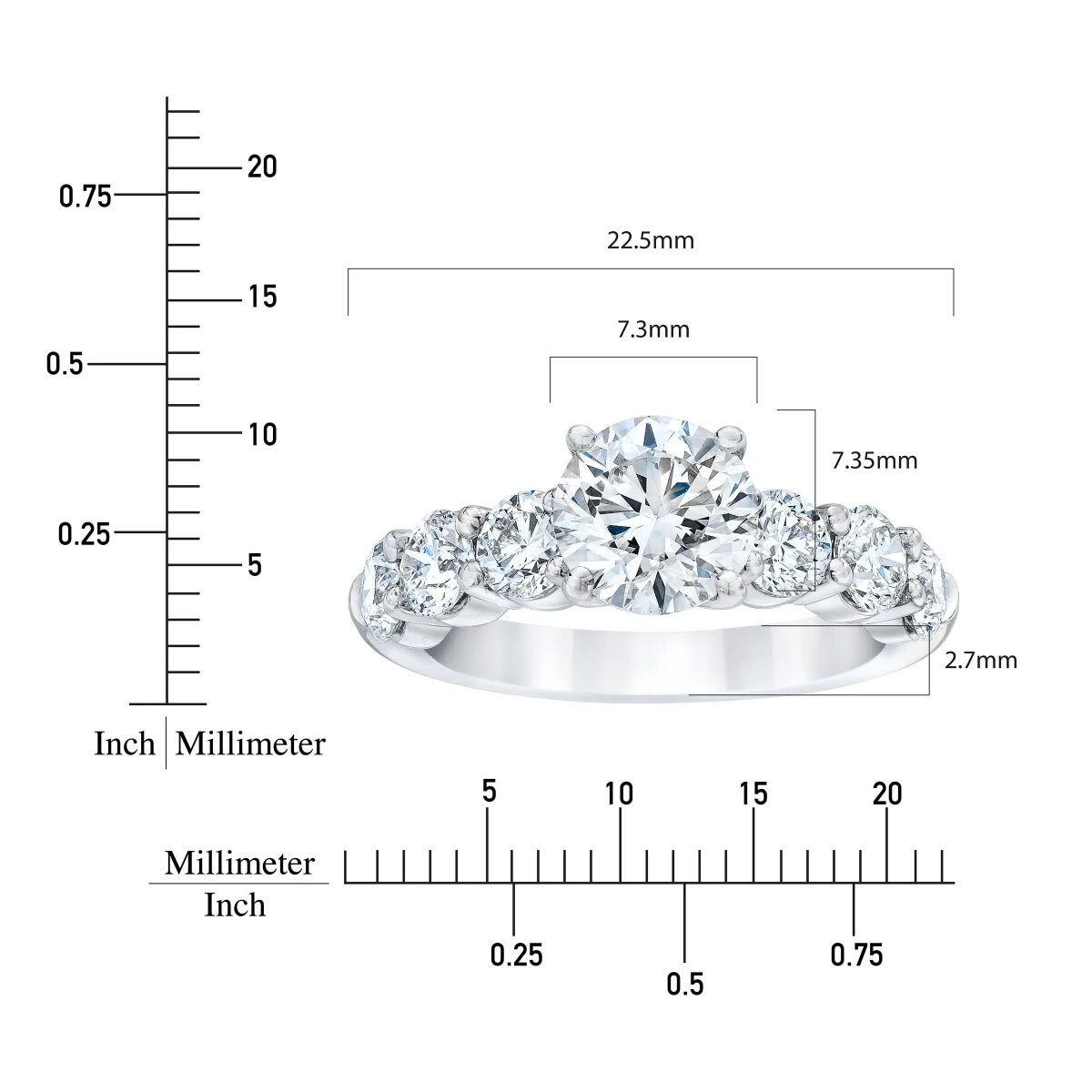 3.69ctw Round Brilliant Cut Diamond Ring, Platinum