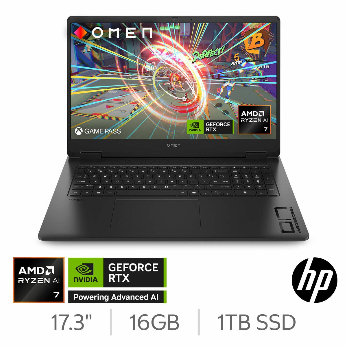HP OMEN, AMD Ryzen AI 7, 16GB RAM, 1TB SSD, NVIDIA GeForce RTX 5060, 17.3 inch Gaming Laptop, 17-db1000na HP OMEN, AMD Ryzen AI 7, 16GB RAM, 1TB SSD, NVIDIA GeForce RTX 5060, 17.3 inch Gaming Laptop, 17-db1000na