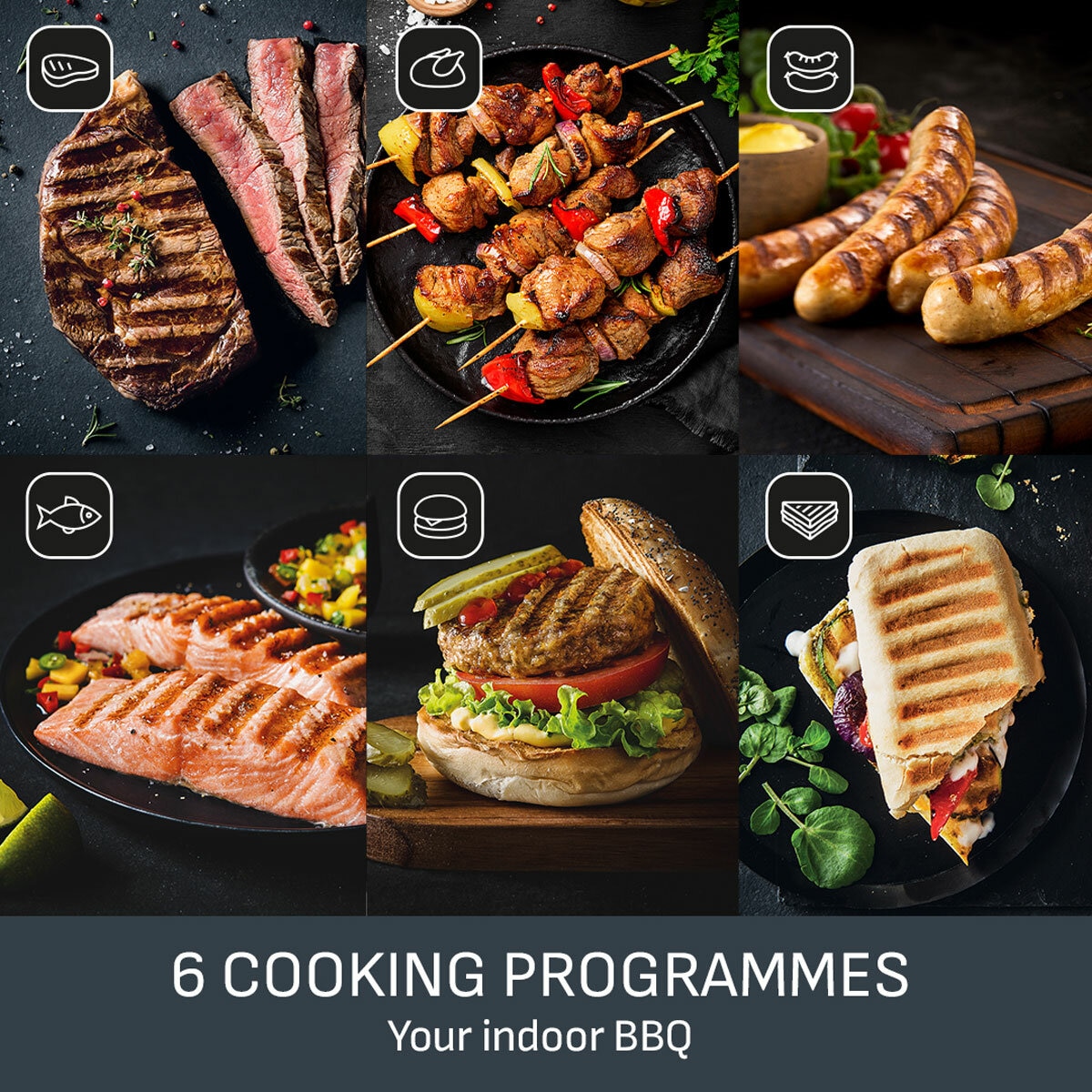 Lifestyle image of Tefal Oprigrill with 6 cooking programmes