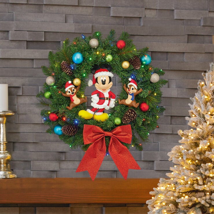 22 inch Disney Holiday Wreath With LED Lights 22 inch Disney Holiday Wreath With LED Lights