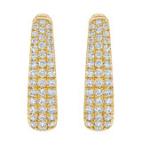 1.75ctw Diamond Hoop Earrings, 14K Yellow Gold