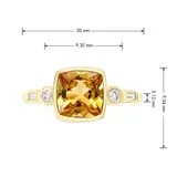 Citrine and Diamond Ring , 14ct Yellow Gold
