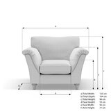 Merchant Grey Fabric Armchair