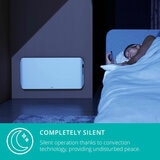 Lifestyle image of Edge 1000 Smart Convector Heater Gen 2 with convection technology providing undisturbed peace