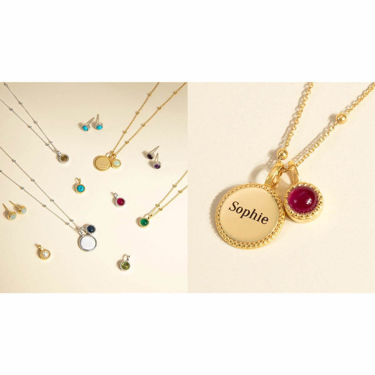 Gold Plated Semi-Precious Pendant