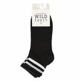 Wild Feet Ladies Quarter Sock 6 Pack in Black