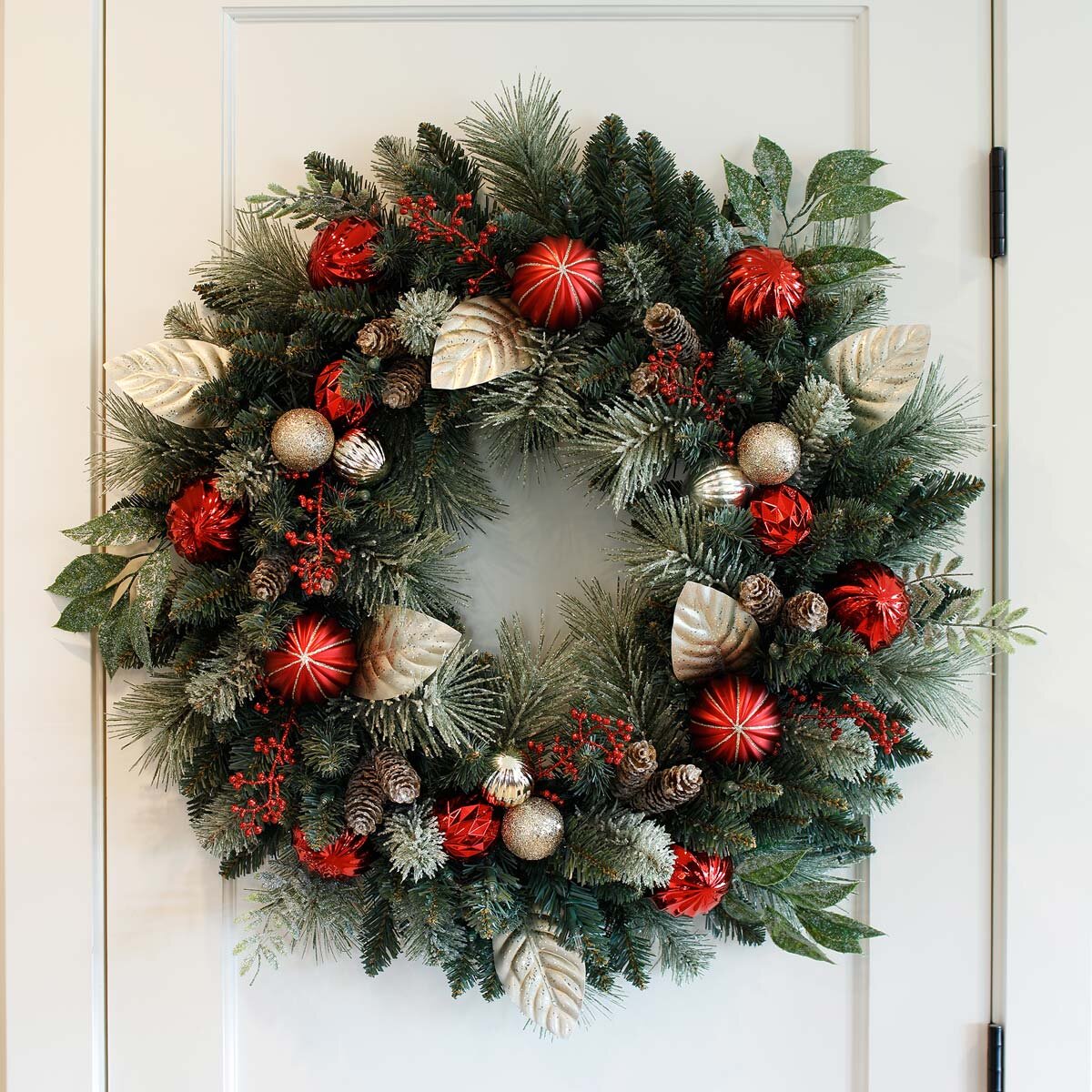 Buy 30in Wreath in Red & Gold Overview Image at Costco.co.uk