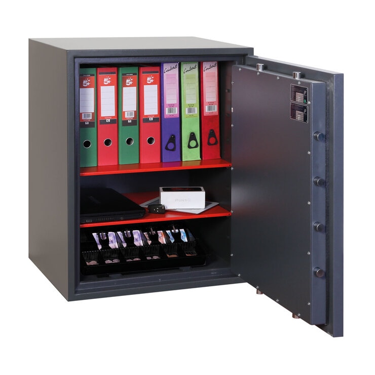 Cut out image of safe with door partially open Cut out image of safe with door partially open