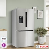 Bosch KFI96APEAG, Series 6, Freestanding Multi Door Fridge Freezer, E Rated in Silver