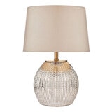 Sonia Antique Brass and Silver Glass Dual Light Table Lamp With Shade