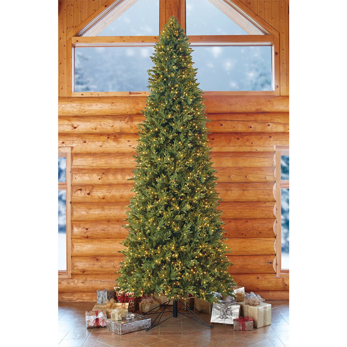 15ft (4.5m) Pre-Lit Aspen Artificial Christmas Tree with 2,100 Colour Changing LED Lights