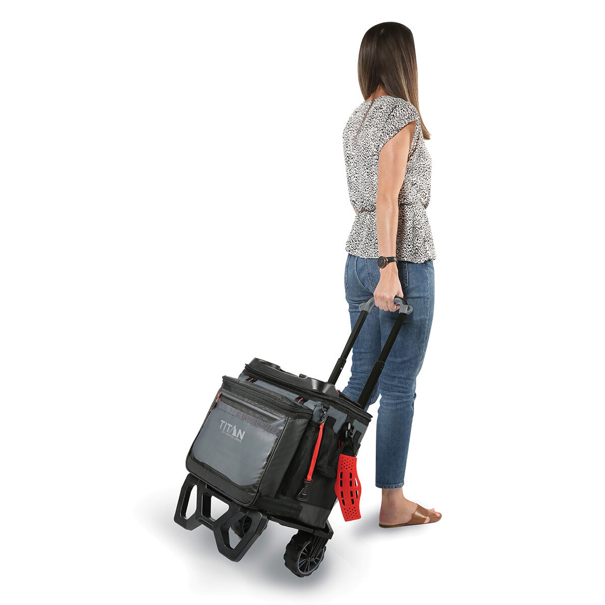 Titan 22.5 Litre (23.7 US Quart) 60 Can Cooler with All Terrain Cart in Grey