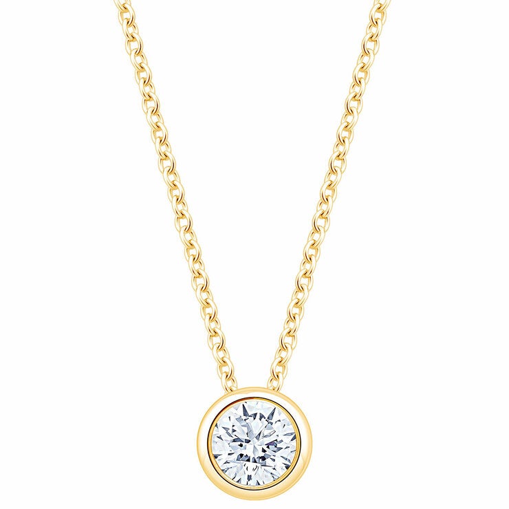 0.30ctw Round Brilliant Cut Diamond Solitaire Pendant, 14ct Yellow Gold 0.30ctw Round Brilliant Cut Diamond Solitaire Pendant, 14ct Yellow Gold