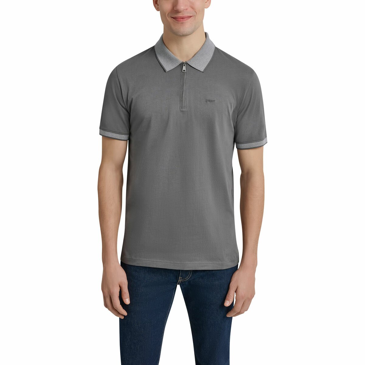 DKNY Men's Zip Collar Polo