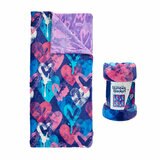 Ashford Home Faux Fur Slumber Bag Blanket 137 x 142 cm, Grafitti Hearts