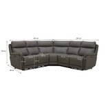 Gilman Creek Hadley Leather Reclining Sectional Sofa with Power Headrests