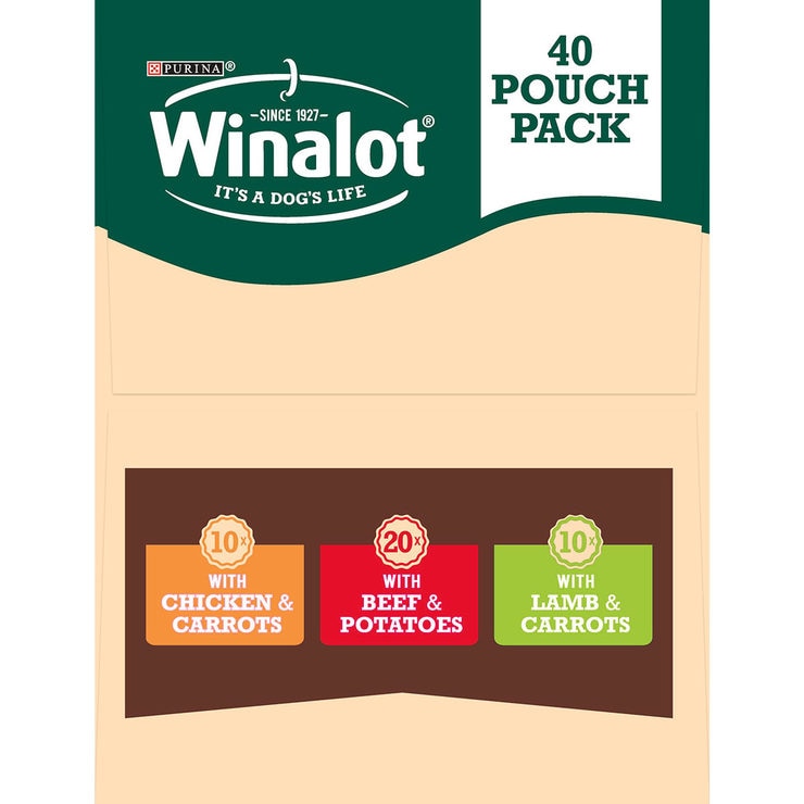 WINALOT Perfect Portions Dog Food Mixed in Gravy 40 x 100g (40 Pouches