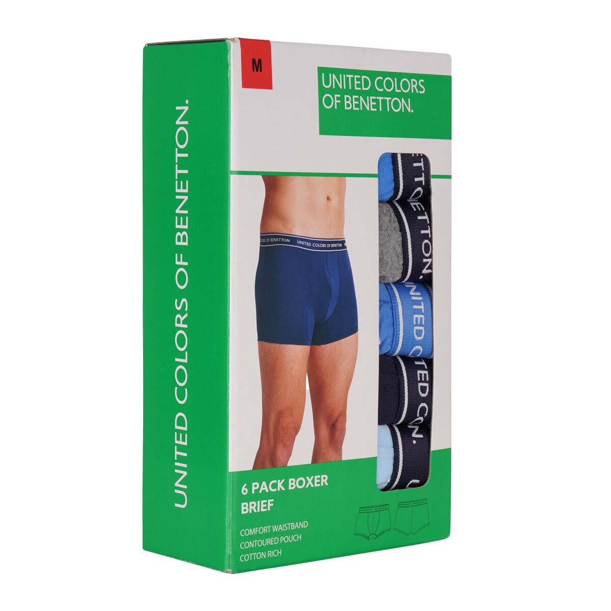 United Colors of Benetton Men's Boxer, 6 Pack