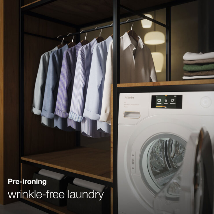 Miele WEK365 WCS PowerWash, 10kg Washing Machine, A Rated in Lotus White
