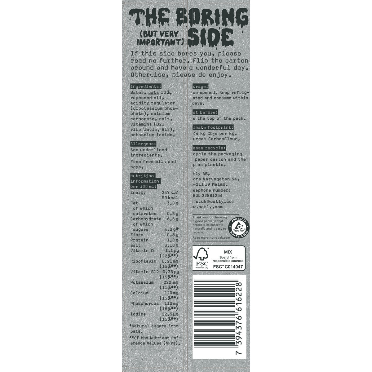 Oatly Oat Drink Barista Edition, 6 x 1L Costco UK