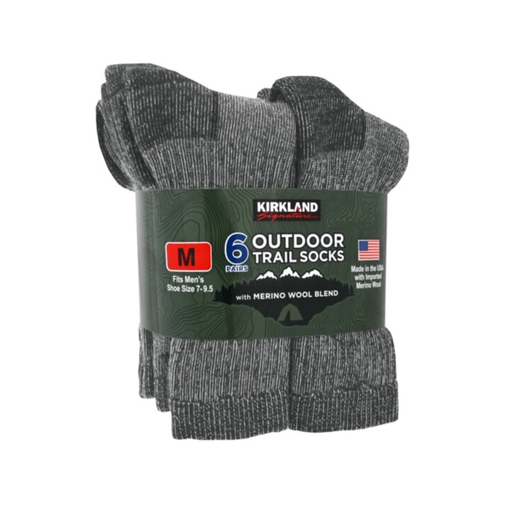 Kirkland Signature Men's Outdoor Trail Sock, 6 Pack Costco UK