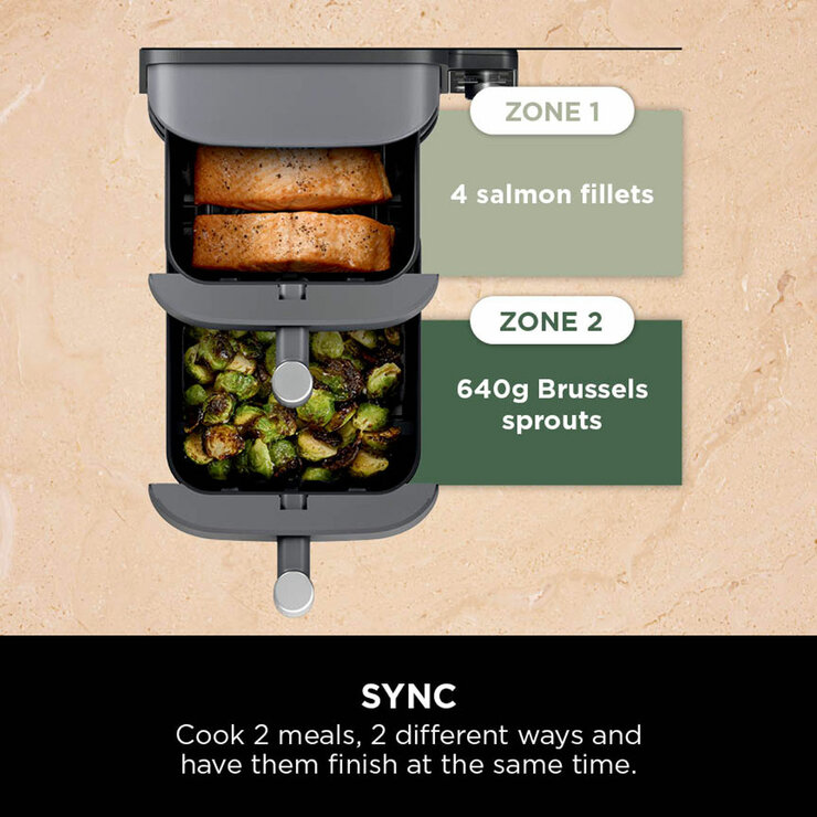 Ninja Double Stack 9.5L Air Fryer's syncing option