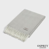 Osprey London Grey Herringbone Fringed Throw, 140 x 190 cm