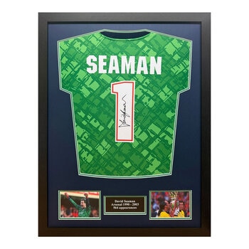 David Seaman Signed Framed Arsenal Goalkeeper Shirt