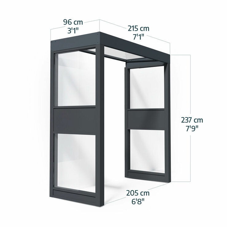 Palram Sophia Pro 215 x 96cm Door Awning Bundle
